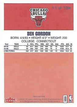 2006-07 Fleer - 1986-87 20th Anniversary #11 Ben Gordon Back