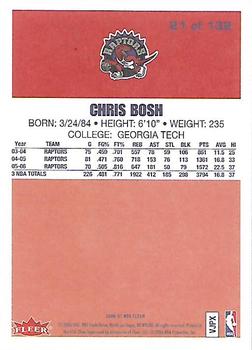 2006-07 Fleer - 1986-87 20th Anniversary #21 Chris Bosh Back