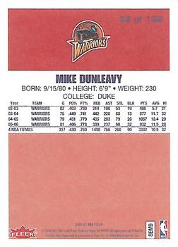 2006-07 Fleer - 1986-87 20th Anniversary #32 Mike Dunleavy Jr. Back
