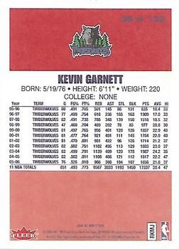 2006-07 Fleer - 1986-87 20th Anniversary #59 Kevin Garnett Back