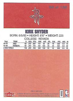 2006-07 Fleer - 1986-87 20th Anniversary #65 Kirk Snyder Back