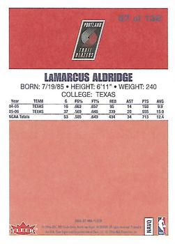 2006-07 Fleer - 1986-87 20th Anniversary #67 LaMarcus Aldridge Back