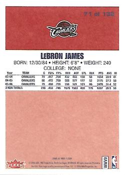 2006-07 Fleer - 1986-87 20th Anniversary #71 LeBron James Back