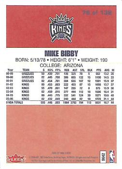2006-07 Fleer - 1986-87 20th Anniversary #76 Mike Bibby Back