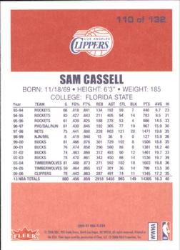 2006-07 Fleer - 1986-87 20th Anniversary #110 Sam Cassell Back