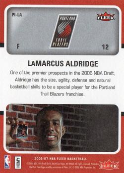 2006-07 Fleer - Michael Jordan's Platinum Influence #PI-LA LaMarcus Aldridge Back