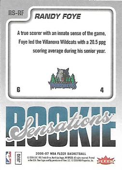 2006-07 Fleer - Rookie Sensations #RS-RF Randy Foye Back