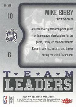 2006-07 Fleer - Team Leaders #TL-MB Mike Bibby Back