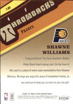 2006-07 Fleer - Throwbacks #T-WI Shawne Williams Back
