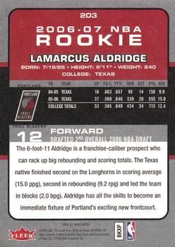 2006-07 Fleer - Walmart Exclusive Rookies #203 LaMarcus Aldridge Back