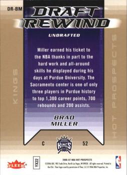 2006-07 Fleer Hot Prospects - Draft Rewind #DR-BM Brad Miller Back