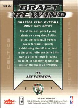 2006-07 Fleer Hot Prospects - Draft Rewind #DR-AJ Al Jefferson Back