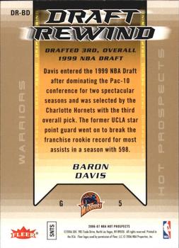 2006-07 Fleer Hot Prospects - Draft Rewind #DR-BD Baron Davis Back