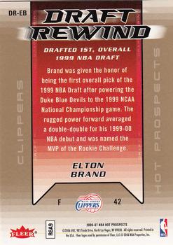 2006-07 Fleer Hot Prospects - Draft Rewind #DR-EB Elton Brand Back