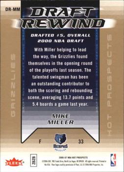 2006-07 Fleer Hot Prospects - Draft Rewind #DR-MM Mike Miller Back