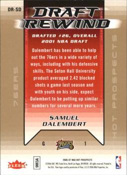 2006-07 Fleer Hot Prospects - Draft Rewind #DR-SD Samuel Dalembert Back