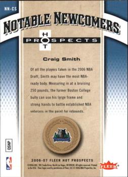 2006-07 Fleer Hot Prospects - Notable Newcomers #NN-CS Craig Smith Back