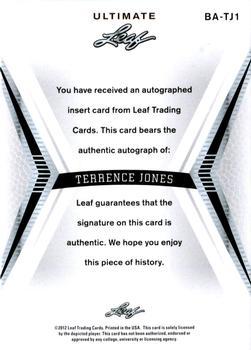 2012 Leaf Ultimate Draft - Gold #BA-TJ1 Terrence Jones Back