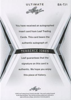 2012 Leaf Ultimate Draft - Inscriptions #BA-TJ1 Terrence Jones Back