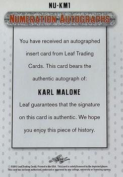 2012 Leaf Ultimate Draft - Numeration #NU-KM1 Karl Malone Back