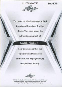 2012 Leaf Ultimate Draft - Red #BA-KM1 Karl Malone Back