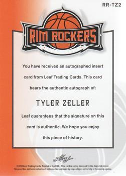 2012 Leaf Ultimate Draft - Rim Rockers Gold #RR-TZ2 Tyler Zeller Back