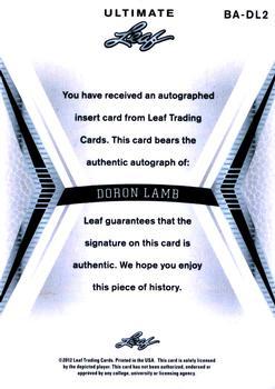 2012 Leaf Ultimate Draft - Silver #BA-DL2 Doron Lamb Back