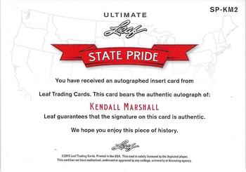 2012 Leaf Ultimate Draft - State Pride #SP-KM2 Kendall Marshall Back