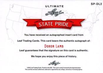 2012 Leaf Ultimate Draft - State Pride Red #SP-DL2 Doron Lamb Back