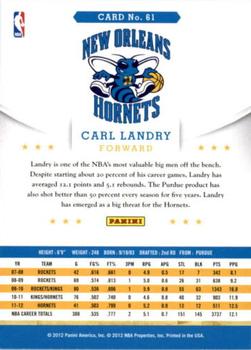 2012-13 Hoops - Artist's Proofs #61 Carl Landry Back