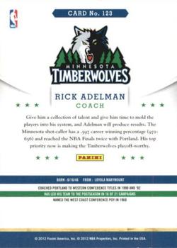 2012-13 Hoops - Artist's Proofs #123 Rick Adelman Back