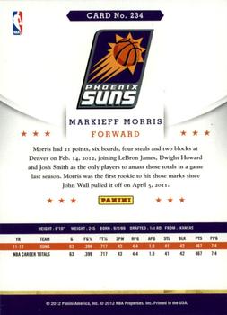 2012-13 Hoops - Artist's Proofs #234 Markieff Morris Back
