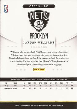 2012-13 Hoops - Artist's Proofs #263 Jordan Williams Back