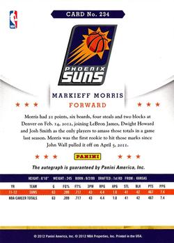 2012-13 Hoops - Autographs #234 Markieff Morris Back