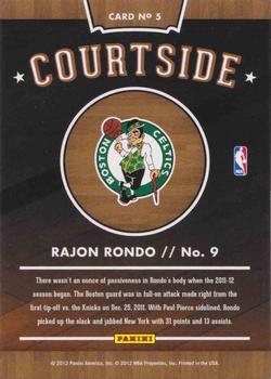 2012-13 Hoops - Courtside #5 Rajon Rondo Back