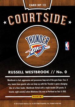 2012-13 Hoops - Courtside #12 Russell Westbrook Back