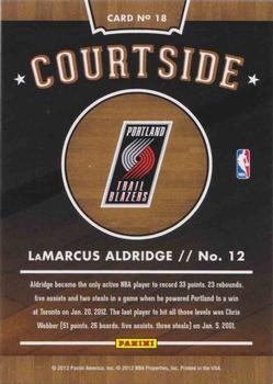 2012-13 Hoops - Courtside #18 LaMarcus Aldridge Back