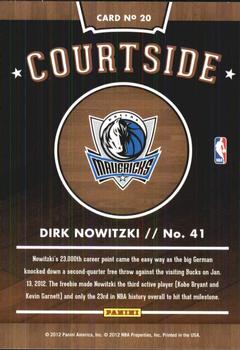 2012-13 Hoops - Courtside #20 Dirk Nowitzki Back