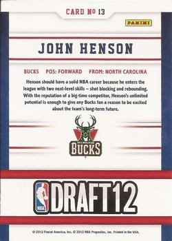 2012-13 Hoops - Draft Night #13 John Henson Back