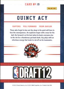 2012-13 Hoops - Draft Night #19 Quincy Acy Back