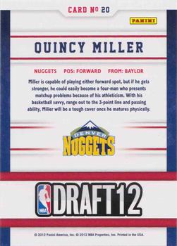 2012-13 Hoops - Draft Night #20 Quincy Miller Back