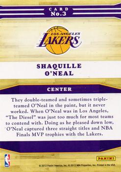 2012-13 Hoops - Franchise Greats #3 Shaquille O'Neal Back