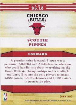 2012-13 Hoops - Franchise Greats #10 Scottie Pippen Back