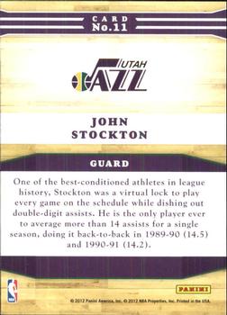 2012-13 Hoops - Franchise Greats #11 John Stockton Back