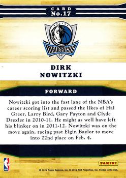 2012-13 Hoops - Franchise Greats #17 Dirk Nowitzki Back