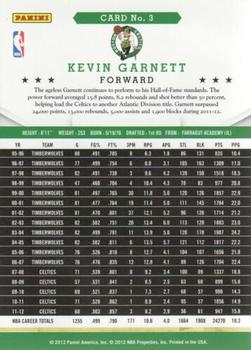 2012-13 Hoops - Glossy #3 Kevin Garnett Back