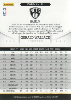 2012-13 Hoops - Glossy #13 Gerald Wallace Back