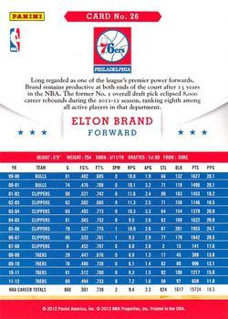 2012-13 Hoops - Glossy #26 Elton Brand Back