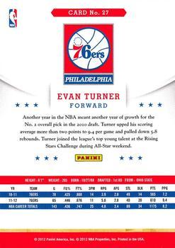 2012-13 Hoops - Glossy #27 Evan Turner Back