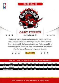 2012-13 Hoops - Glossy #32 Gary Forbes Back